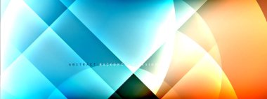 Vektör soyut arkaplan - gölgeler ve ışık efektleri ile sıvı gradyanı üzerinde daire ve çapraz çapraz. Metin için tekno ya da ticari parlak tasarım şablonları