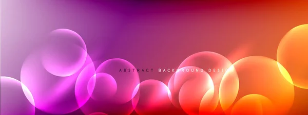 Vector abstract background liquid bubble circles on fluid gradient with shadows and light effects. Shiny design templates for text — Stock Vector