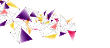Hat noktaları bağlantıları, üçgen teknoloji tasarımı. Soyut geometrik arkaplan