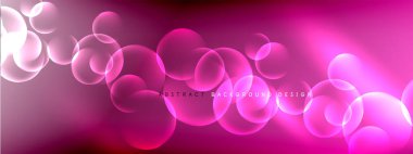 Vektör soyut arka plan sıvı baloncuk daireleri, gölgeler ve ışık efektleri ile sıvı gradyan. Metin için parlak tasarım şablonları