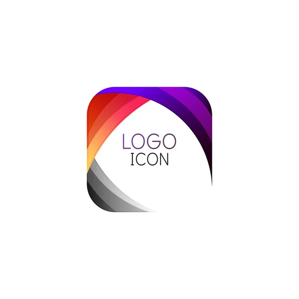 Business trendy geometrische vierkante logo design sjabloon met heldere schone kleuren — Stockvector