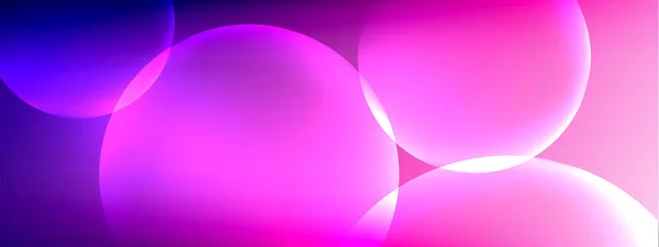 Vector abstracto fondo círculos de burbujas líquidas en gradiente de fluido con sombras y efectos de luz. Plantillas de diseño brillante para texto — Archivo Imágenes Vectoriales