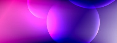 Vektör soyut arka plan sıvı baloncuk daireleri, gölgeler ve ışık efektleri ile sıvı gradyan. Metin için parlak tasarım şablonları