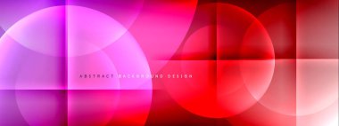 Vektör soyut arkaplan - gölgeler ve ışık efektleri ile sıvı gradyanı üzerinde daire ve çapraz çapraz. Metin için tekno ya da ticari parlak tasarım şablonları