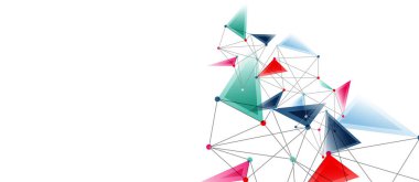 Hat noktaları bağlantıları, üçgen teknoloji tasarımı. Soyut geometrik arkaplan