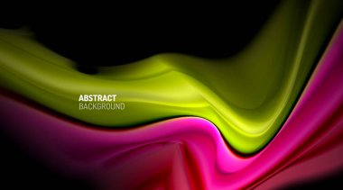 Siyah arkaplanda sıvı renk eğimleri