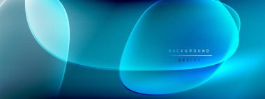 Vektör soyut arkaplan - sıvı kabarcıklar, gölgeler ve ışık efektleri ile sıvı gradyan şekiller. Metin için parlak tasarım şablonu