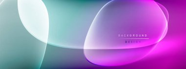 Vektör soyut arkaplan - sıvı kabarcıklar, gölgeler ve ışık efektleri ile sıvı gradyan şekiller. Metin için parlak tasarım şablonu