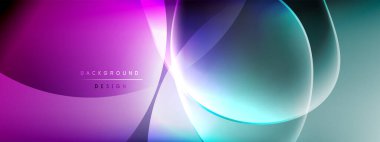 Vektör soyut arkaplan - sıvı kabarcıklar, gölgeler ve ışık efektleri ile sıvı gradyan şekiller. Metin için parlak tasarım şablonu