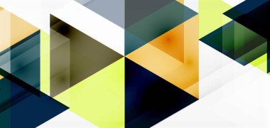 Geometrik soyut arkaplan, mozaik üçgen ve altıgen şekiller. İş veya teknoloji sunumu, İnternet posteri veya web broşürü kapağı, duvar kağıdı için modaya uygun soyut düzen şablonu