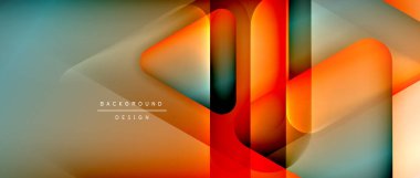 Üçgen geometrik soyut arkaplanı şekillendirir. Üç boyutlu gölge efektleri ve sıvı eğimleri. Metin mesajınız için modern üstüste bindirme formları duvar kağıdı