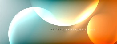 Vektör soyut arka plan sıvı baloncuk daireleri, gölgeler ve ışık efektleri ile sıvı gradyan. Metin için parlak tasarım şablonları