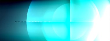 Vektör soyut arkaplan - gölgeler ve ışık efektleri ile sıvı gradyanı üzerinde daire ve çapraz çapraz. Metin için tekno ya da ticari parlak tasarım şablonları