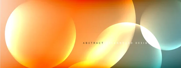 Vektor abstrakt bakgrund flytande bubbla cirklar på vätska lutning med skuggor och ljuseffekter. Glänsande designmallar för text — Stock vektor
