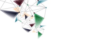Hat noktaları bağlantıları, üçgen teknoloji tasarımı. Soyut geometrik arkaplan