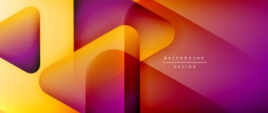 Üçgen geometrik soyut arkaplanı şekillendirir. Üç boyutlu gölge efektleri ve sıvı eğimleri. Metin mesajınız için modern üstüste bindirme formları duvar kağıdı