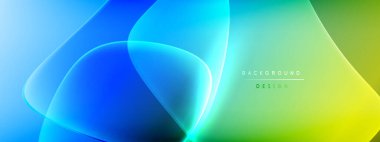 Vektör soyut arkaplan - sıvı kabarcıklar, gölgeler ve ışık efektleri ile sıvı gradyan şekiller. Metin için parlak tasarım şablonu