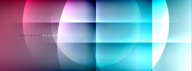 Vektör soyut arkaplan - gölgeler ve ışık efektleri ile sıvı gradyanı üzerinde daire ve çapraz çapraz. Metin için tekno ya da ticari parlak tasarım şablonları