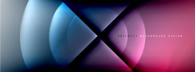 Vektör soyut arkaplan - gölgeler ve ışık efektleri ile sıvı gradyanı üzerinde daire ve çapraz çapraz. Metin için tekno ya da ticari parlak tasarım şablonları
