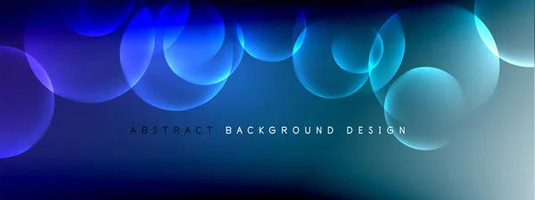 Vector abstract background liquid bubble circles on fluid gradient with shadows and light effects. Shiny design templates for text — Stock Vector