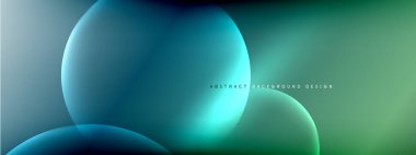 Vektör soyut arka plan sıvı baloncuk daireleri, gölgeler ve ışık efektleri ile sıvı gradyan. Metin için parlak tasarım şablonları