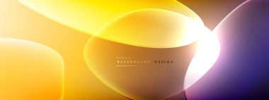 Vektör soyut arkaplan - sıvı kabarcıklar, gölgeler ve ışık efektleri ile sıvı gradyan şekiller. Metin için parlak tasarım şablonu