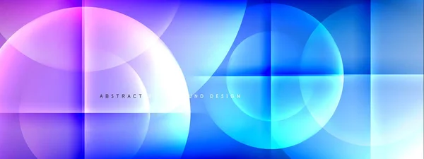 Fondo abstracto vectorial - círculo y cruz en gradiente fluido con sombras y efectos de luz. Plantillas de diseño brillante Techno o de negocios para texto — Vector de stock