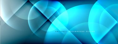 Vektör soyut arkaplan - gölgeler ve ışık efektleri ile sıvı gradyanı üzerinde daire ve çapraz çapraz. Metin için tekno ya da ticari parlak tasarım şablonları