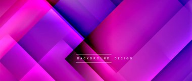 Kare şekiller bileşimi, akışkan geometrik soyut arkaplan. 3B gölge efektleri, modern tasarım şablonu