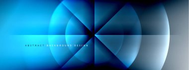 Vektör soyut arkaplan - gölgeler ve ışık efektleri ile sıvı gradyanı üzerinde daire ve çapraz çapraz. Metin için tekno ya da ticari parlak tasarım şablonları