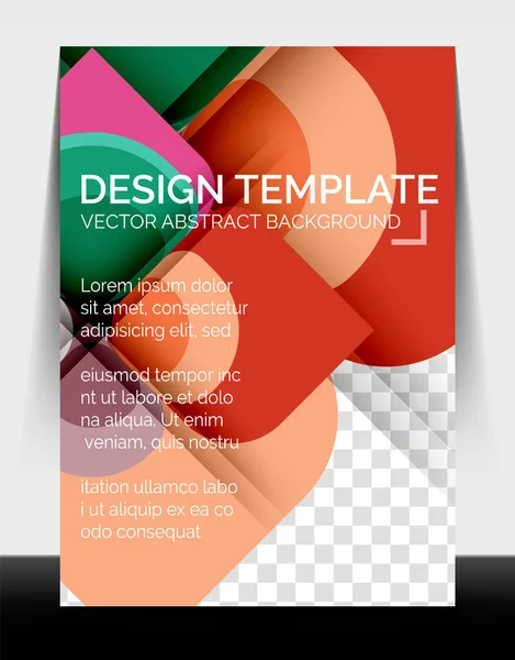 Obchodní výroční zpráva brožura šablony, A4 velikost kryty vytvořené s geometrické moderní vzory — Stockový vektor