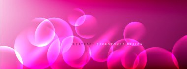 Vektör soyut arka plan sıvı baloncuk daireleri, gölgeler ve ışık efektleri ile sıvı gradyan. Metin için parlak tasarım şablonları
