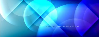 Vektör soyut arkaplan - gölgeler ve ışık efektleri ile sıvı gradyanı üzerinde daire ve çapraz çapraz. Metin için tekno ya da ticari parlak tasarım şablonları