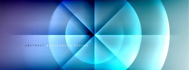Vektör soyut arkaplan - gölgeler ve ışık efektleri ile sıvı gradyanı üzerinde daire ve çapraz çapraz. Metin için tekno ya da ticari parlak tasarım şablonları