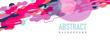 Moda sıvı biçimi, soyut tasarım şekilleri, pankartlar, broşürler, posterler, web iniş sayfaları, kapaklar veya pankartlar için dinamik vektör arkaplanı