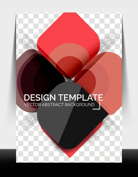 Business annual report brochure template, A4 size covers created with geometric modern patterns — Stock Vector