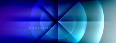 Vektör soyut arkaplan - gölgeler ve ışık efektleri ile sıvı gradyanı üzerinde daire ve çapraz çapraz. Metin için tekno ya da ticari parlak tasarım şablonları