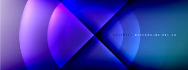Vektör soyut arkaplan - gölgeler ve ışık efektleri ile sıvı gradyanı üzerinde daire ve çapraz çapraz. Metin için tekno ya da ticari parlak tasarım şablonları