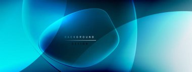 Vektör soyut arkaplan - sıvı kabarcıklar, gölgeler ve ışık efektleri ile sıvı gradyan şekiller. Metin için parlak tasarım şablonu