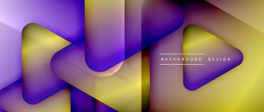 Üçgen geometrik soyut arkaplanı şekillendirir. Üç boyutlu gölge efektleri ve sıvı eğimleri. Metin mesajınız için modern üstüste bindirme formları duvar kağıdı