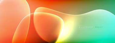 Vektör soyut arkaplan - sıvı kabarcıklar, gölgeler ve ışık efektleri ile sıvı gradyan şekiller. Metin için parlak tasarım şablonu