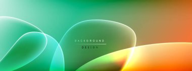 Vektör soyut arkaplan - sıvı kabarcıklar, gölgeler ve ışık efektleri ile sıvı gradyan şekiller. Metin için parlak tasarım şablonu