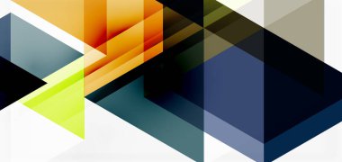 Geometrik soyut arkaplan, mozaik üçgen ve altıgen şekiller. İş veya teknoloji sunumu, İnternet posteri veya web broşürü kapağı, duvar kağıdı için modaya uygun soyut düzen şablonu