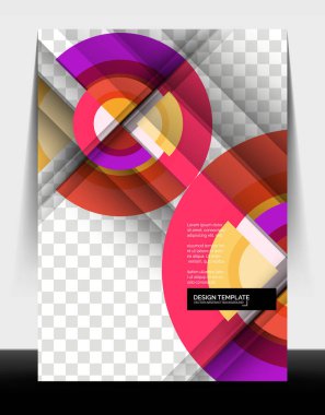 Çember tasarımı a4 el ilanı baskı şablonu, yıllık rapor tasarımı