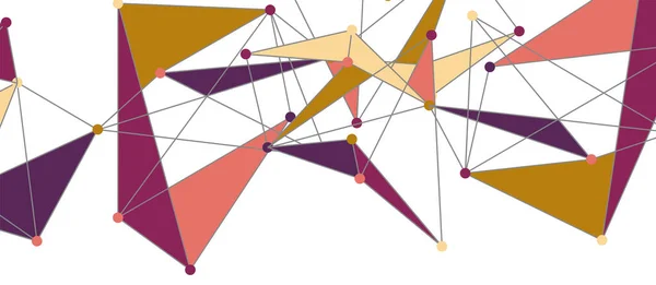 Collegamenti a punti di linea, progettazione a tecnologia triangolare. Sfondo geometrico astratto — Vettoriale Stock