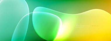 Vektör soyut arkaplan - sıvı kabarcıklar, gölgeler ve ışık efektleri ile sıvı gradyan şekiller. Metin için parlak tasarım şablonu