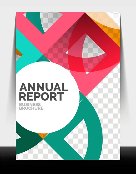 Business flyer annual report, circle and triangle shapes modern design — Stock Vector