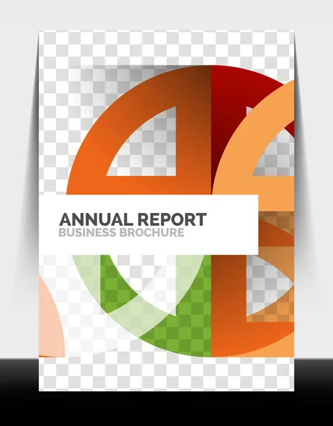 Business flyer annual report, circle and triangle shapes modern design — Stock Vector