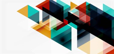 Geometrik soyut arkaplan, mozaik üçgen ve altıgen şekiller. İş veya teknoloji sunumu, İnternet posteri veya web broşürü kapağı, duvar kağıdı için modaya uygun soyut düzen şablonu