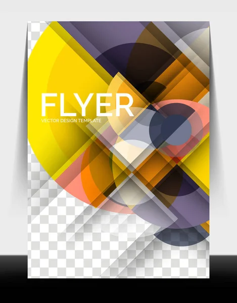 A4 flyer annual report circle design, vector background print template — 스톡 벡터